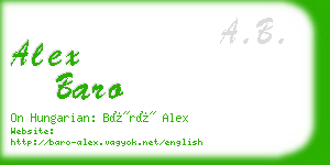 alex baro business card